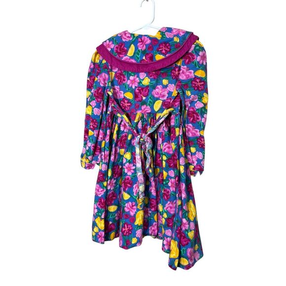 Vintage Plum Pudding Ltd. Pink & blue floral long sleeve dress Size 7 - Picture 9 of 10